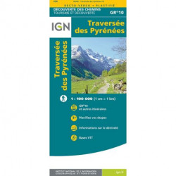GR-10 Traversée des Pyrénées 1:100.000 Plastificat