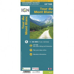 Tour du Mont Blanc 1:50.000 Plastificado