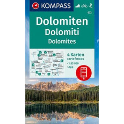 Dolomitas Dolomiten Dolomiti Dolomites (672) 1:35.000 4 Mapas Kompass