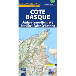 Cartes Pyrénéennes Cote Basque Ainhoa-Hendaye-Jaizkibel-Saint Sébastien